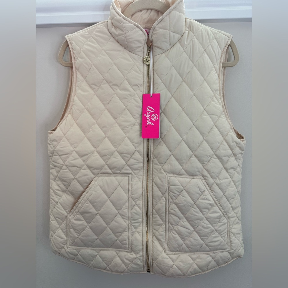 NWT ARYEH Cream Quilted Vest WOMENS Medium